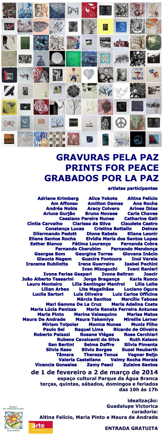 convite Gravuras pela Paz 2014